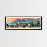 Drammen Norway Travel Print Wall Art, Panoramic City Art, Travel Art, Wall Decor, Vacation Gift, Framed Canvas Print Or Metal Art