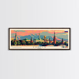 Engels Russia Panoramic Travel Poster, Framed Canvas Print or Metal Wall Art, Travel Art, Home Decor, Panoramic Painting, Midcentury Art