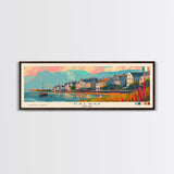 Galway Ireland Panoramic Travel Poster, Framed Canvas Print or Metal Wall Art, Travel Art, Home Decor, Panoramic Painting, Midcentury Art