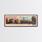 Kostroma Russia Panoramic Travel Poster, Framed Canvas Print or Metal Wall Art, Travel Art, Home Decor, Panoramic Painting, Midcentury Art