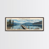 Banks Lake Washington Panoramic Framed Canvas Print, Lake House Decor, Rustic Art, Travel Poster, Scenic View, Home Decoration