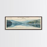 Beaver Lake Arkansas Framed Canvas Print, Panoramic Lake House Decor, Scenic Painting, Travel Poster, Rustic Art, Nature Wall Art