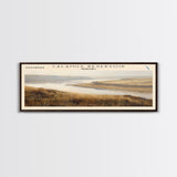 Calamus Reservoir Nebraska Framed Canvas Print, Panoramic Lake House Decor, Wall Art, Travel Poster, Rustic Lake Painting, Nature Art