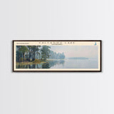 Calcasieu Lake Framed Canvas Print, Lake House Art, Panoramic Wall Art, Travel Poster, Minimalist Lake Painting, Home Decor