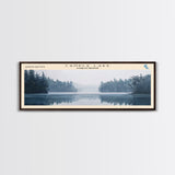Candle Lake Framed Canvas Print, Panoramic Lake House Decor, Wall Art, Travel Poster, Rustic Lake Painting, Home Decor