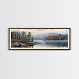 Castle Rock Lake Wisconsin Framed Canvas Print, Lake House Art, Panoramic Wall Art, Travel Poster, Modern Lake Painting, Home Decor
