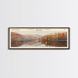 Cave Run Lake Kentucky Framed Canvas Print, Lake House Decor, Panoramic Wide Art, Travel Poster, Rustic Lake Painting, Nature Art