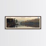 Cormorant Lake Framed Canvas Print, Lake House Decor, Panoramic Wide Art, Travel Poster, Rustic Lake Painting, Home Decor