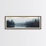 East Lake Oregon Framed Canvas Print, Panoramic Lake House Decor, Wall Art, Travel Poster, Rustic Lake Painting, Home Decor