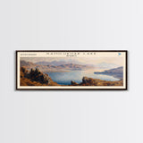 Kamilukuak Lake Framed Canvas Print, Lake House Decor, Panoramic Wall Art, Travel Poster, Captivating Lake Painting, Nature Art
