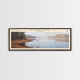 Kasba Lake Framed Canvas Print, Lake House Decor, Panoramic Wall Art, Travel Poster, Beautiful Lake Painting, Home Decor