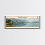 Keller Lake Framed Canvas Print, Panoramic Lake House Decor, Wall Art, Travel Poster, Scenic Lake Painting, Nature Art