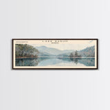 Lake Rabun Georgia Framed Canvas Print, Lake House Decor, Panoramic Wall Art, Travel Poster, Serene Landscape Painting, Living Room Decor