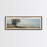 Lake Sakakawea, Boho Art, Beautiful Landscape, Travel Poster Art, Wall Art, Home Decor, Nature Scene, Lake Painting, Minimalist Art, Modern Art, Travel Print, Framed Canvas Print, Lake House Decor, Panoramic Print