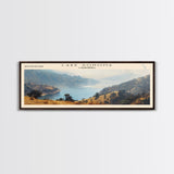 Lake Sonoma California Framed Canvas Print, Lake House Decor, Panoramic Wall Art, Travel Poster, Stunning Landscape Painting, Contemporary Art