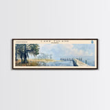 Lake Tulane Florida Framed Canvas Print, Lake House Decor, Panoramic Wall Art, Travel Poster, Landscape Painting, Bedroom Decor