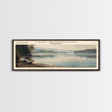 Lake Washington Framed Canvas Print, Lake House Decor, Panoramic Wall Art, Travel Poster, Scenic Landscape Painting, Bedroom Decor