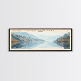 Mashapaug Lake Connecticut Framed Canvas Print, Lake House Decor, Panoramic Wall Art, Travel Poster, Beautiful Landscape Painting, Living Room Decor