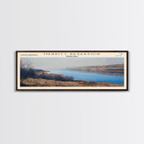 Mount Storm Lake West Virginia Framed Canvas Print, Lake House Decor, Panoramic Wall Art, Travel Poster, Landscape Painting, Contemporary Art