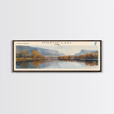 Naknek Lake Framed Canvas Print, Lake House Decor, Panoramic Wall Art, Travel Poster, Landscape Painting, Modern Art