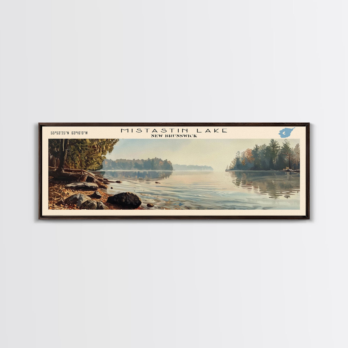 Navajo Lake New Mexico Framed Canvas Print, Lake House Decor, Panoramic Wall Art, Travel Poster, Landscape Painting, Bedroom Decor