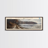 Palisades Reservoir Idaho Framed Canvas Print, Lake House Decor, Panoramic Travel Poster, Landscape Painting, Bedroom Decor