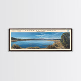 Red Willow Lake North Dakota Framed Canvas Print, Lake House Decor, Wall Art, Panoramic Travel Poster, Scenic Landscape Painting, Bedroom Decor
