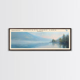 Robert S. Kerr Reservoir Framed Canvas Print, Lake House Decor, Panoramic Wall Art, Travel Poster, Beautiful Landscape Painting, Living Room Decor