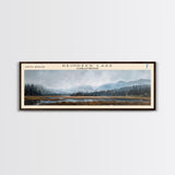 Sebago Lake Framed Canvas Print, Lake House Decor, Panoramic Wall Art, Travel Poster, Scenic Lake Scene, Living Room Decor