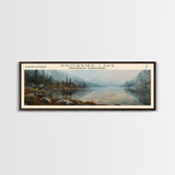 Summer Lake Panoramic Wall Art, Framed Canvas Print, Lake House Decor, Travel Poster, Serene Landscape, Bedroom Decor, Beautiful Lake Art