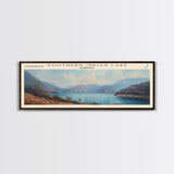 Summit Lake West Virginia Panoramic Wall Art, Framed Canvas Print, Lake House Decor, Travel Poster, Tranquil Landscape, Bedroom Decor