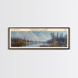 Trout Lake Canada Northwest Territories Panoramic Wall Art, Framed Canvas Print, Lake House Decor, Travel Poster, Beautiful Lake Scene, Home Decor