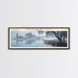 Wollaston Lake Panoramic Wall Art, Framed Canvas Print, Lake House Decor, Travel Poster, Scenic Lake Scene, Bedroom Decor