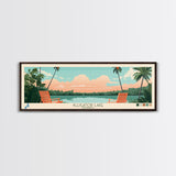 Alligator Lake Florida Framed Canvas Print, Panoramic Travel Poster, Pop Art, Midcentury Modern Wall Art, Scenic Bedroom Decor