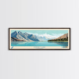 Convict Lake California Framed Canvas Print, Midcentury Modern Panoramic Wall Art, Living Room Decor, Pop Art, Travel Poster Art, Nature Art, Lake House Decor