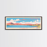 Fort Peck Lake Montana Framed Canvas Print, Panoramic Wall Art, Midcentury Modern, Pop Art, Bedroom Decor, Travel Poster, Nature Art, Artistic Decor