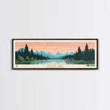 Goose Lake California Oregon Framed Canvas Print, Panoramic Wall Art, Midcentury Modern, Pop Art, Living Room Decor, Travel Poster, Lake View, Nature Art