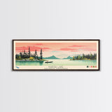 Kakisa Lake Northwest Territories Framed Canvas Print, Panoramic Art, Midcentury Modern, Pop Art, Living Room Decor, Travel Poster, Lake House Decor