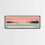 Lake Apopka Florida Framed Canvas Print, Panoramic Art, Midcentury Modern, Pop Art, Living Room Wall Art, Travel Poster, Lake House Decor
