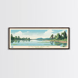 Little Black Creek Lake, Mississippi Panoramic Wall Art Framed Canvas Print, Midcentury Modern, Pop Art, Home Decor, Travel Poster, Bedroom Art