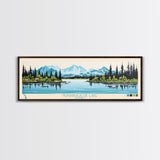 Nunavaugaluk Lake, Alaska Framed Canvas Print, Panoramic Wall Art, Midcentury Modern, Pop Art, Home Decor, Travel Poster, Living Room Art