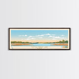 Tuttle Creek Lake, Kansas Framed Canvas Print, Lake House Decor, Midcentury Modern Art, Pop Art, Travel Poster, Living Room Wall Art