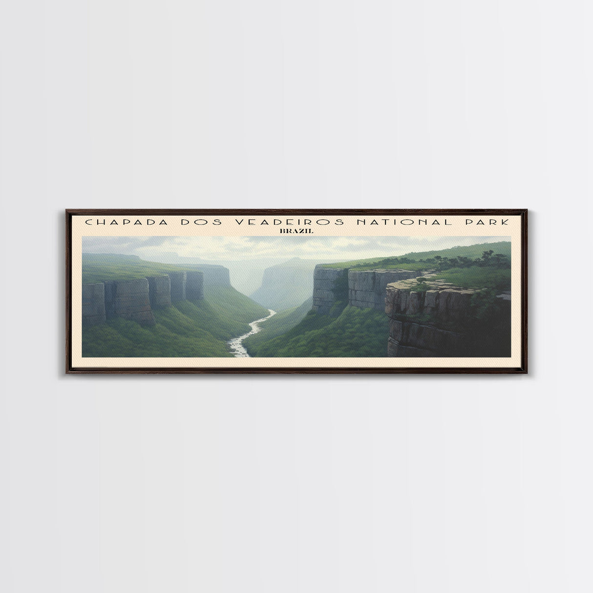 Chapada dos Veadeiros National Park COUNTRY | Framed Travel Poster Canvas Print | Trendy Wall Art | Watercolor Painting | Living Room Art | Unique Art