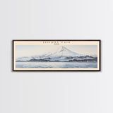 Mount Fuji Travel Art Framed Canvas Print, COUNTRY Wall Decor, Home Decor, Travel Poster, Vintage Wall Art, Watercolor Painting