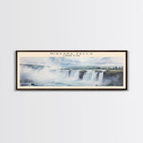 Niagara Falls Retro Style Travel Poster - Framed Canvas Print - COUNTRY Travel Decor | Vintage Style Home Decor - Travel Print - Wall Art