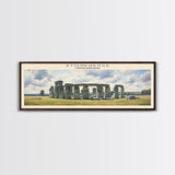 Stonehenge COUNTRY Travel Poster Print, Framed Canvas Print, COUNTRY Travel Art, Wood Framed Art, Wall Hanging, Home Decor