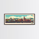 Belfast, Ireland Travel Poster Panoramic Canvas Print, Belfast, Ireland Painting, Ireland Art, Belfast Travel Art, Guest Room Painting