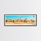 Biskra, Algeria Panoramic Travel Poster Canvas Print, Biskra, Algeria Painting, Algeria Art, Biskra Travel Art, Guest Room Painting