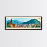 Bogota, Colombia Travel Poster Panoramic Canvas Print, Bogota, Colombia Painting, Colombia Art, Bogota Travel Art, Guest Room Painting