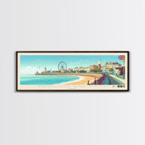 Brighton and Hove, England Travel Poster Panoramic Canvas Print, Brighton and Hove, England Painting, England Art, Brighton and Hove Travel Art, Guest Room Painting
